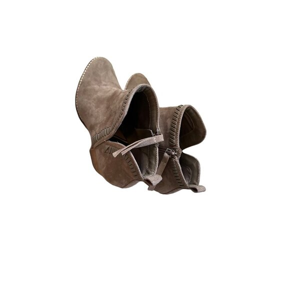 Dolce Vita Womens Suede Ankle Boots With Stacked Heel & Zipper Size 7 Taupe - Picture 3 of 11